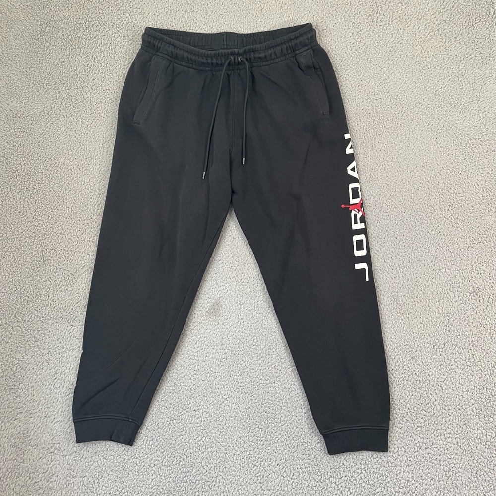 Nike Air Jordan Essential Joggers Men L Black Sportswear Lounge Fleece Sweatpant